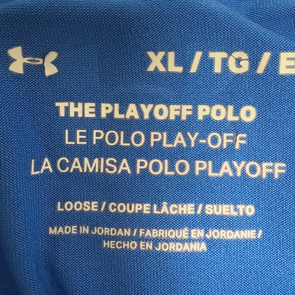 Men's UNDER ARMOUR The Playoff Polo Golf Blue Striped Loose Fit- Size XL - Picture 7 of 7